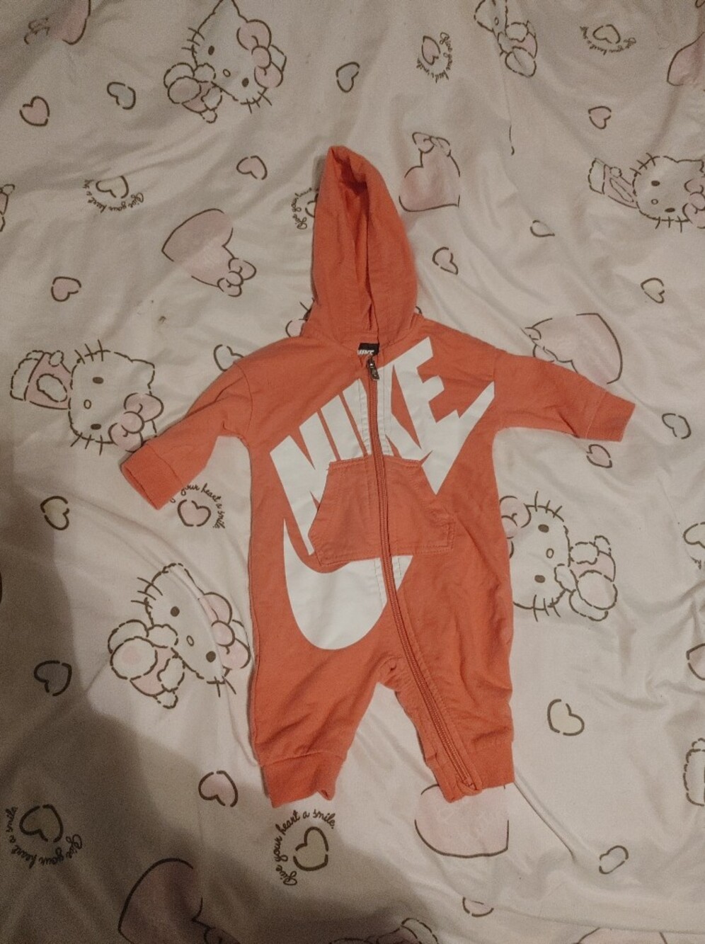 Nike Pink Baby Zip-Up One-Piece